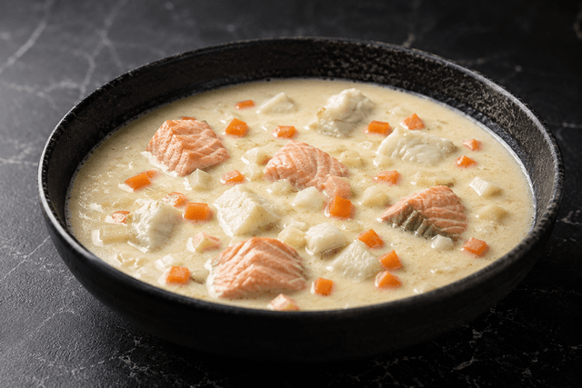 Fersk fiskesuppe fra Havøyet, pakket på is
